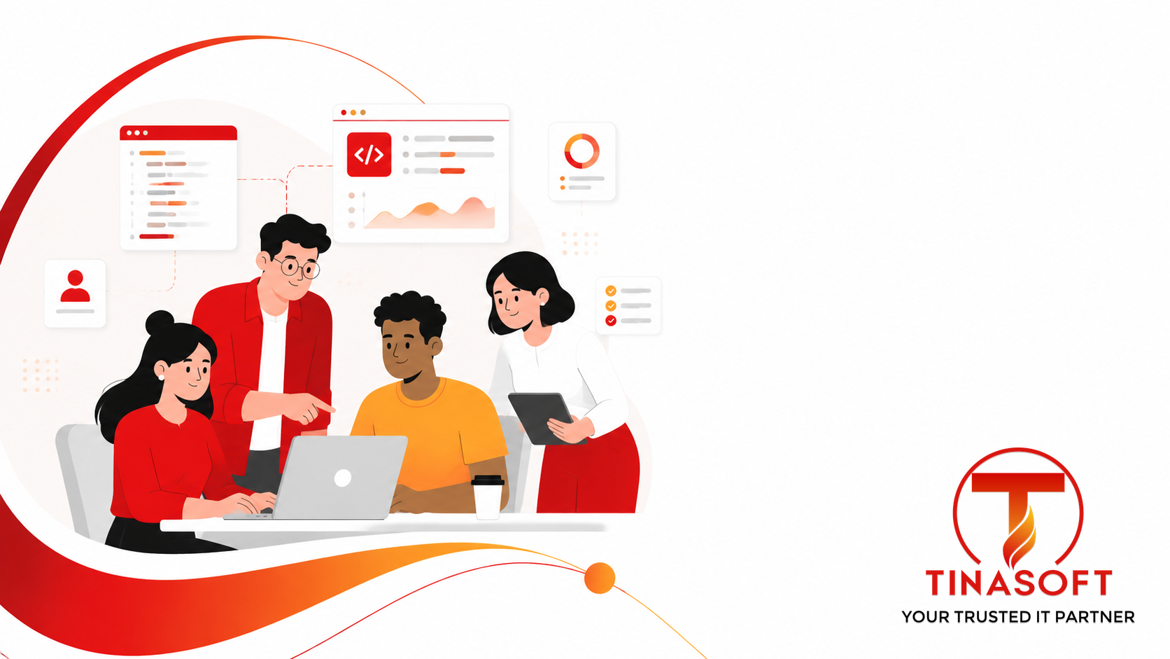 IT staff augmentation team collaborating with Tinasoft