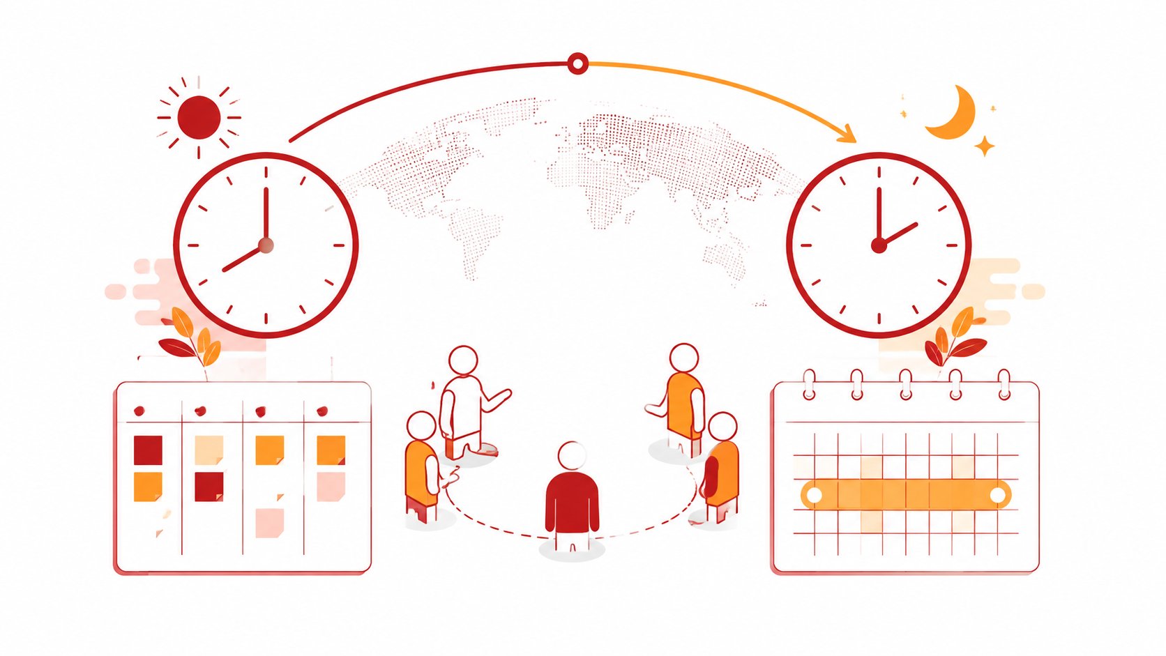 Sprint cadence and time-zone overlap for an agile offshore development team