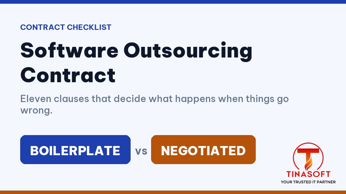 Software outsourcing contract checklist covering IP, scope and exit terms