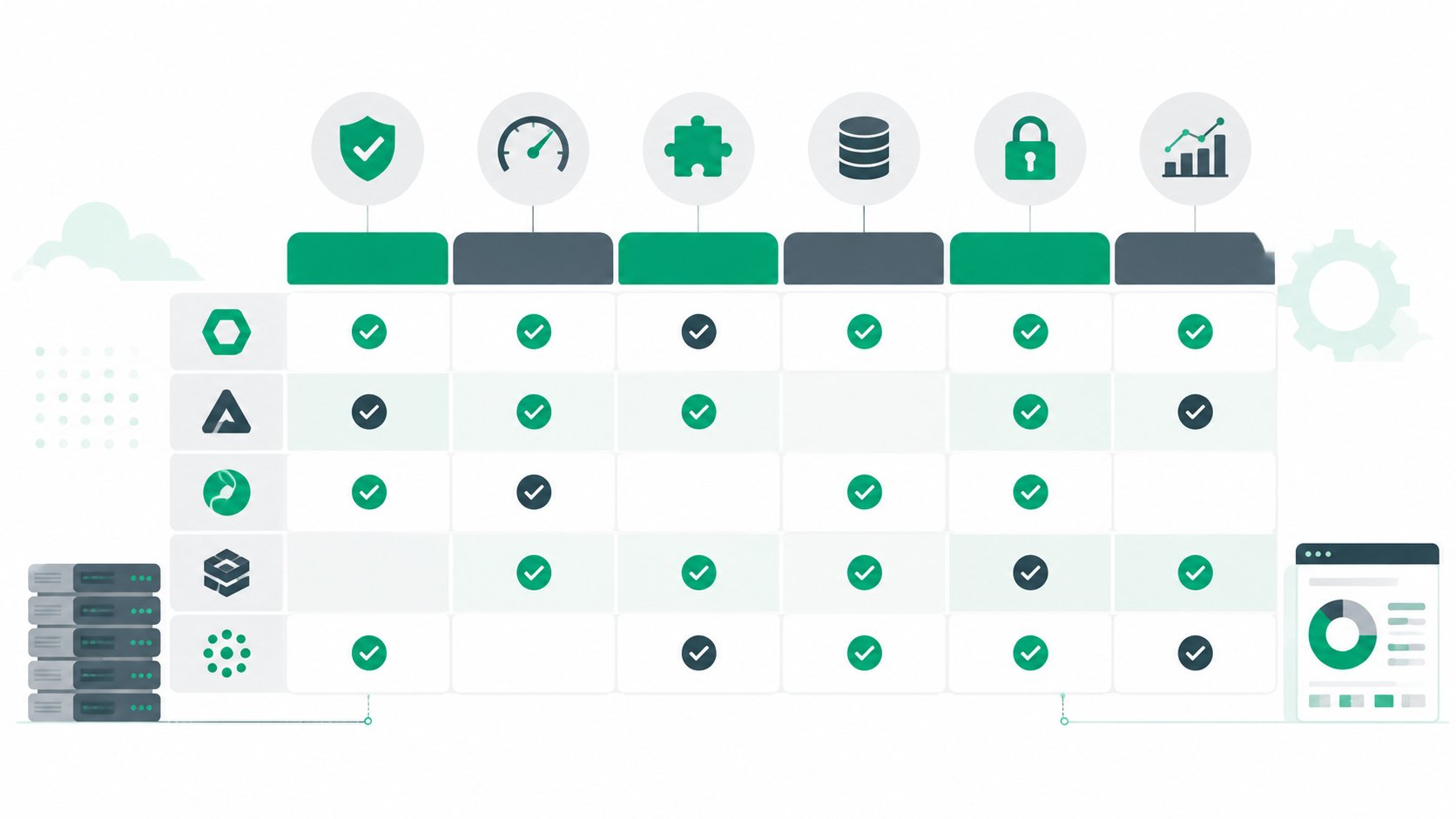 Comparison matrix of software outsourcing companies in Vietnam by criteria