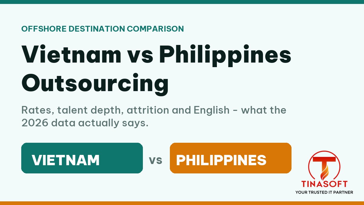 Vietnam vs Philippines outsourcing compared on rates, talent and English in 2026