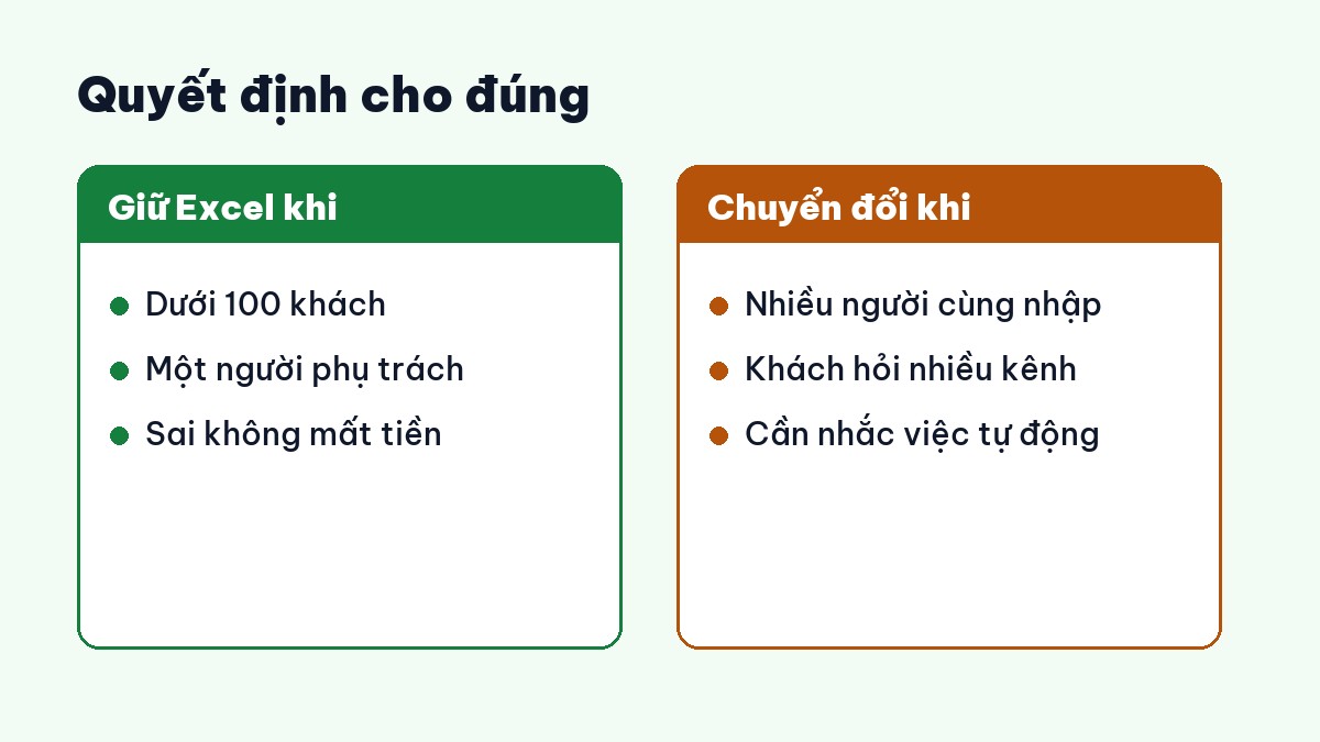 Khi nào nên giữ Excel và khi nào nên chuyển sang phần mềm